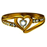 Jewelry 3D CAD Model Womens Engagement Ring