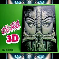 DRAWING 3D WARRIOR WOMAN
