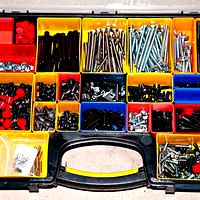 Assorted bins for the Stanley organizer case