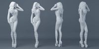 Sexy girl wearing leather 001 | 3D