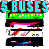 Collection of 5 Textured Buses