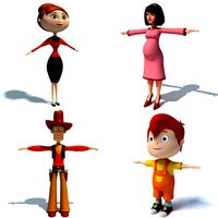 4 Cartoon Characters