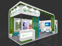 Exhibition stall 3d model 8x3 mtr 2 sides open Stand