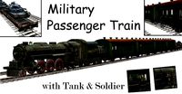 Military Passenger Train with Tank and Soldier