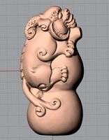 Animal Sculpture Model Lion hold gourd A124
