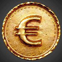 Old Coin with Euro sign - PBR Game-Ready