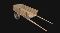 Low Poly PBR Wooden Cart