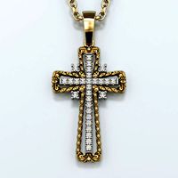 Cross Pendant with gemstones 009 | 3D