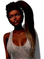 Female hair style rigged 3D model