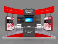 Exhibition stall 3d model 5x5 mtr 3 sides open