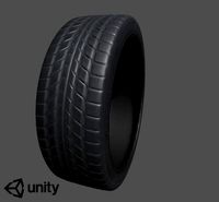 Low poly game ready sport car wheel