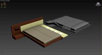 Two bed models with bedsheet