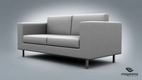 Sofa Simple 2 Section 3D Model
