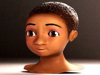 beautifull cartoon character with morpher and blend shapes