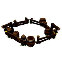 Barrel n Fence Set - Low Poly Hand Painted