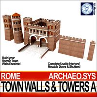 Ancient Roman Town Walls And Towers A