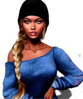 Female hair style rigged 3D model