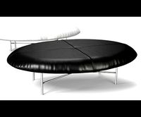Leather Foot Stool - Black and White