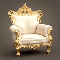 FB Armchair4 GOLD LEAF ARMCHAIR theme 3D Model