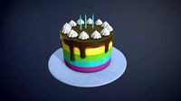 Birthday Cake game-ready asset