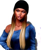 Female hair style rigged 3D model