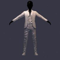 subdivision 3d model avatar male costume shirt pants shoes