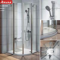 Semicircular shower enclosures Ravak Chrome