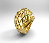 anillo calado engaste | 3D