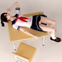 Natsumi schoolgirl pose 07