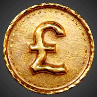 Old Coin with Pound sign - PBR Game-Ready