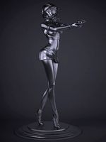 Girl with gas masks one | 3D