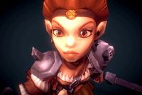 Mini Barbarian Girl Sonya - Low Poly Hand Painted