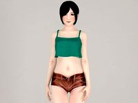 Rina short pants pose 01