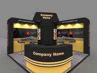Exhibition stall 3d model 4x4 mtr 2 sides open