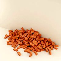 bricks 02 stack of bricks on the wall