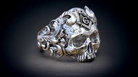 Classical Masonic ring with a skull 3d model for 3d printing | 3D