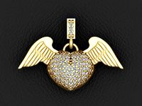 angel heart pendant  | 3D
