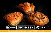 Pumpkin Seed Roll Bun 3D PBR Pack