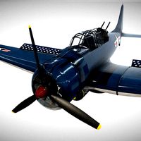 Low Poly PBR Game Ready Douglas SBD Dauntless