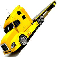 Yellow American Truck Flatbed