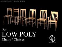 LowPoly Chairs 3D Model