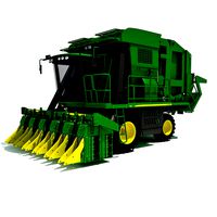 Green John Deere Cotton Picker