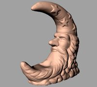 Western Modern Sculpture Model Moon Grandpa 037