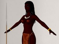 T pose nonrigged model of tribal girl Ashuna
