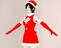 T pose nonrigged model of  Rina in Christmas costume