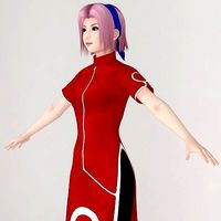 T pose nonrigged model of Sakura Haruno