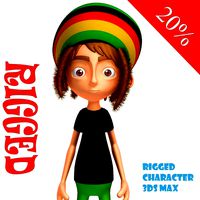 Rastafarian boy cartoon rigged