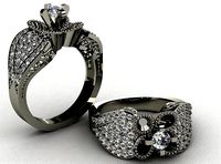 Ring 3D print model flower gam | 3D