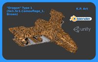 Spaceship Dragon Type 1 Se1-Sc1-Camouflage1-Brown