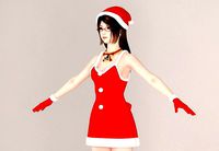 T pose nonrigged model of Natsumi in Christmas costume V02